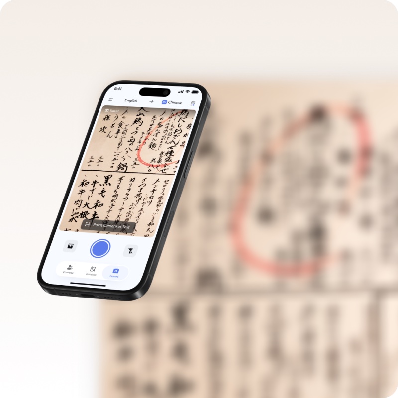 Photo Translation camera capture and on-screen translation
